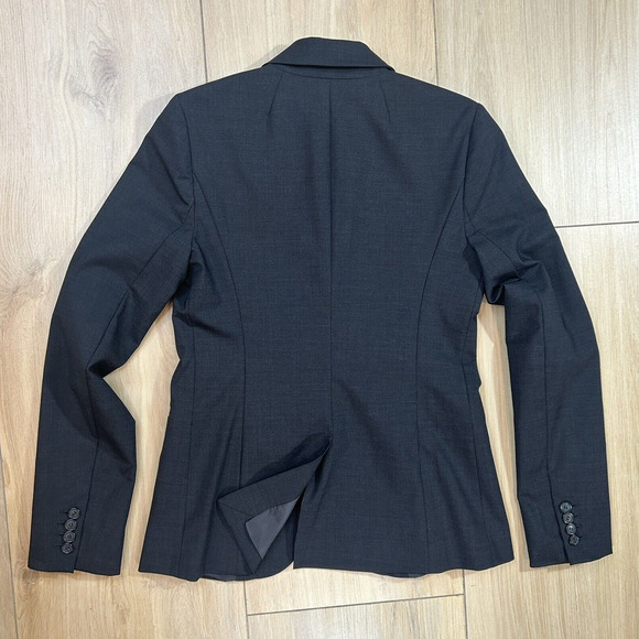 J.CREW Sz 2T Black Two-Button Jacket in Stretch Wool Career Business Blazer - Picture 10 of 12